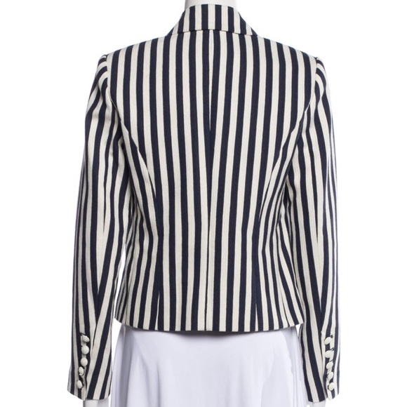 L’Agence Brooke Classic Striped Double Breasted Cropped Blazer NWT - Picture 9 of 10